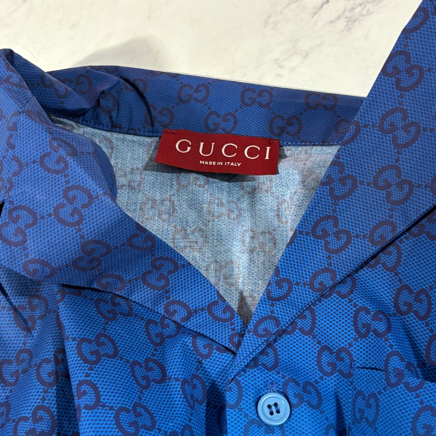 GUCCI GRADIENT BLUE SHIRT